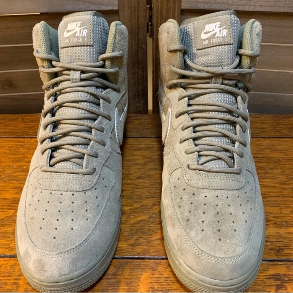 Nike Air Force 1 High Top Sneakers - Olive Stucco - Picture 10 of 15
